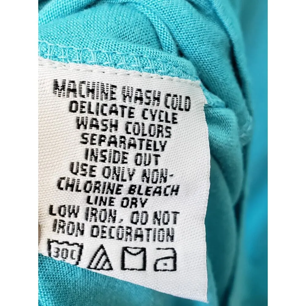 Jessica London Long Maxi Dress Women's 14 Blue Beaded Rayon Long Sleeve V Neck - Image 6