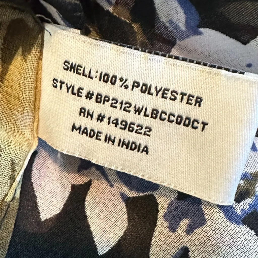 Walter Baker Tulum Drawstring Waist Caftan Black Floral Print Sheer One Size - Image 12