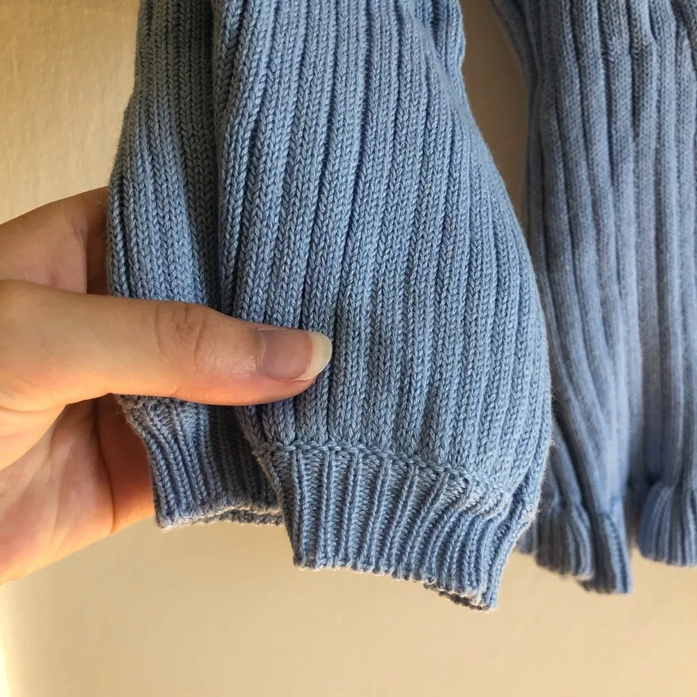 Vestique Baby Blue Ribbed Sweater Blouse Medium - Image 5