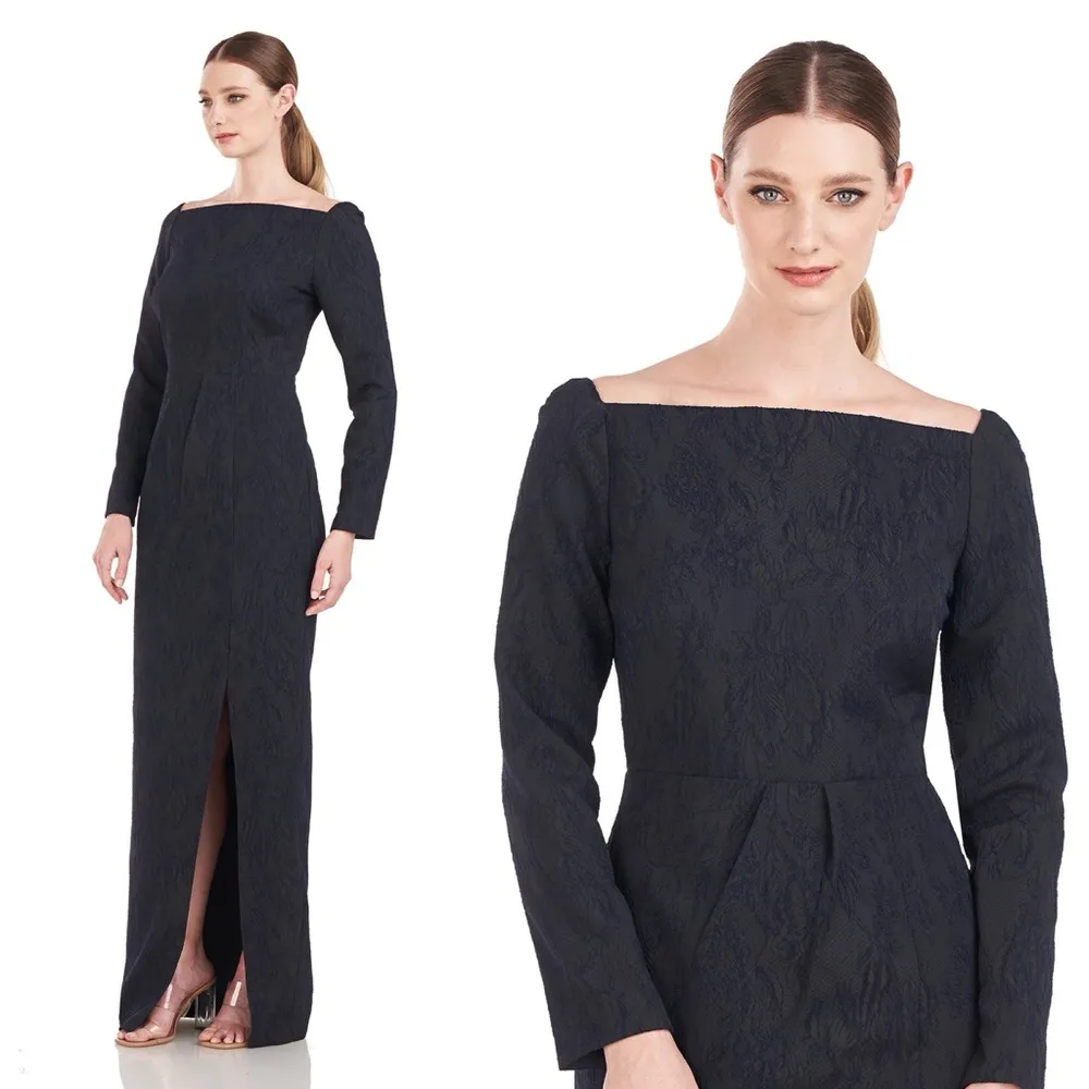 Kay Unger Jude Jacquard Column Gown Size 4 - Image 7