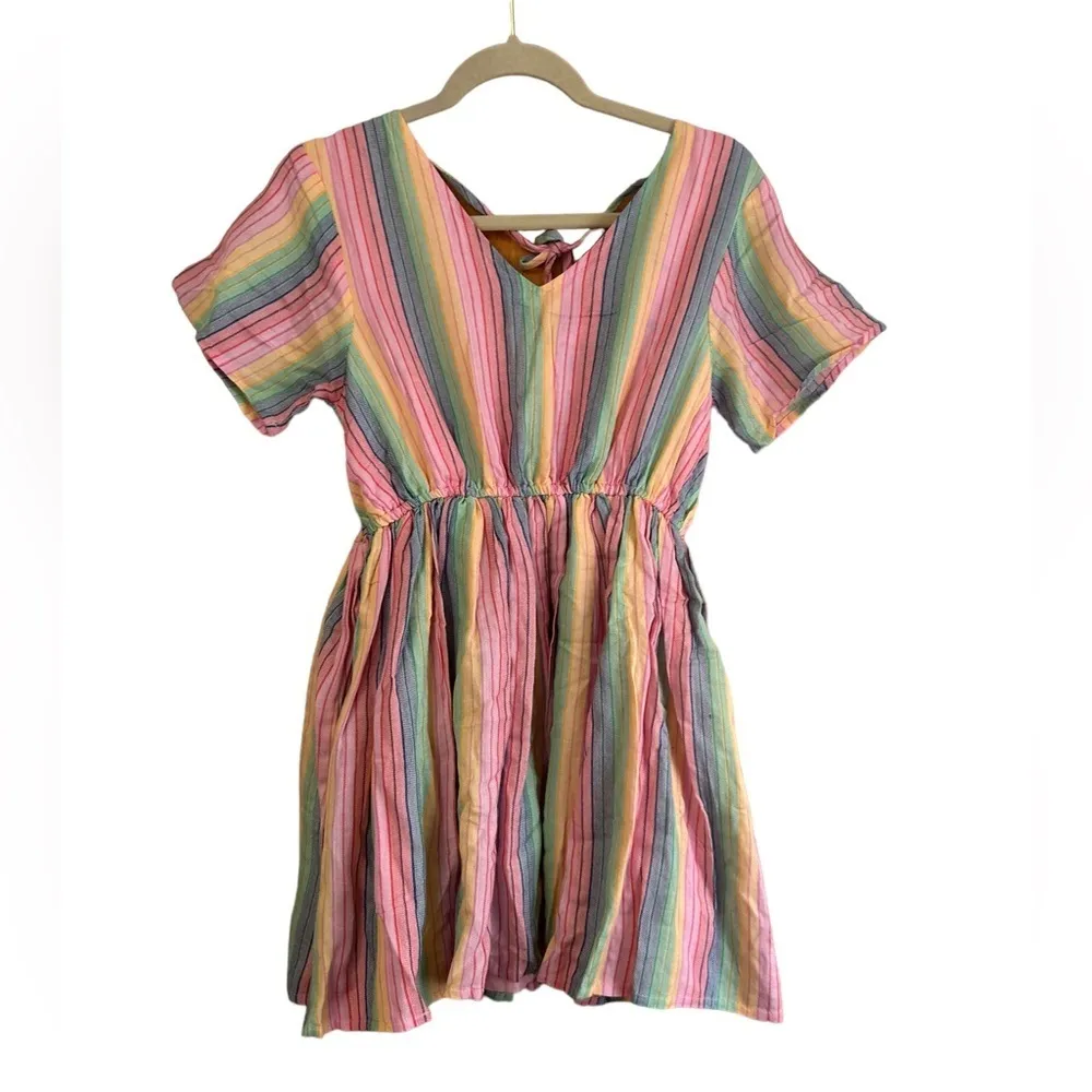 NWT DAISY STREET MINI SMOCK RAINBOW DRESS - Image 3