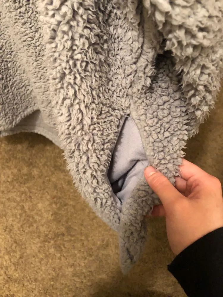 SO Grey Sherpa Quarter zip Pullover - Image 3