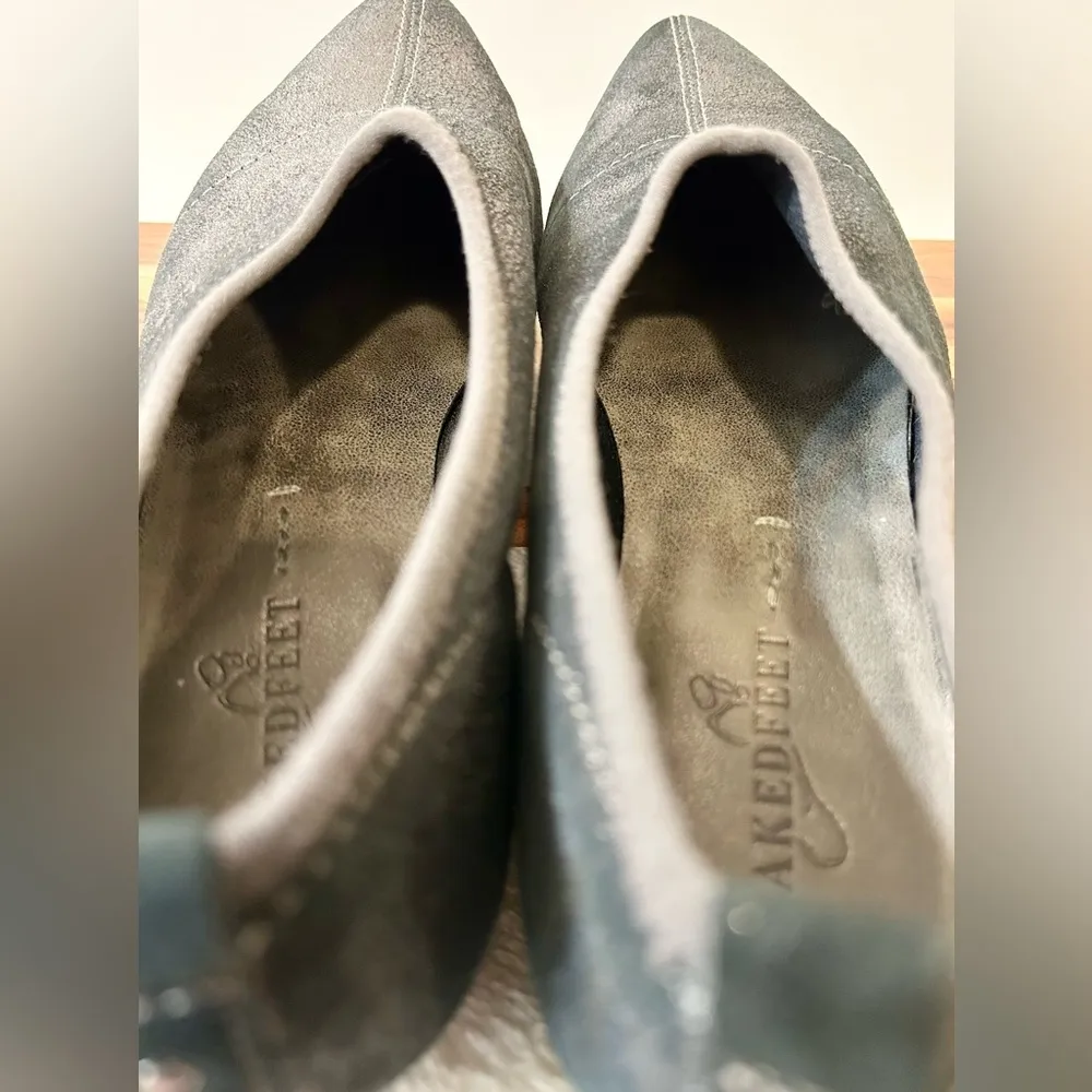 Naked Feet Caldi Pointed Toe Pump in Pewter Leather Size 8 Gray - Image 11