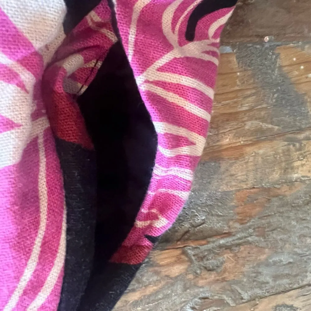 Who What Wear Serengeti Palm Tropical Dress, Size Medium Black, Pink Linen Blend - Image 3