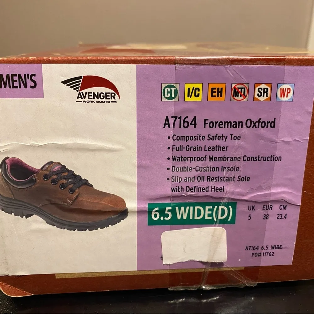 Avenger A7164 Foreman Oxford leather utility work shoe composite toe 6.5 wide Brown Size undefined - Image 6