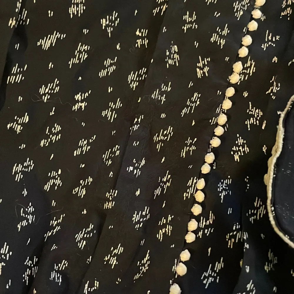 Womens La Vie Rebecca Taylor Floral Ruffle Cotton Minidress In Midnight Navy Com Blue - Image 3