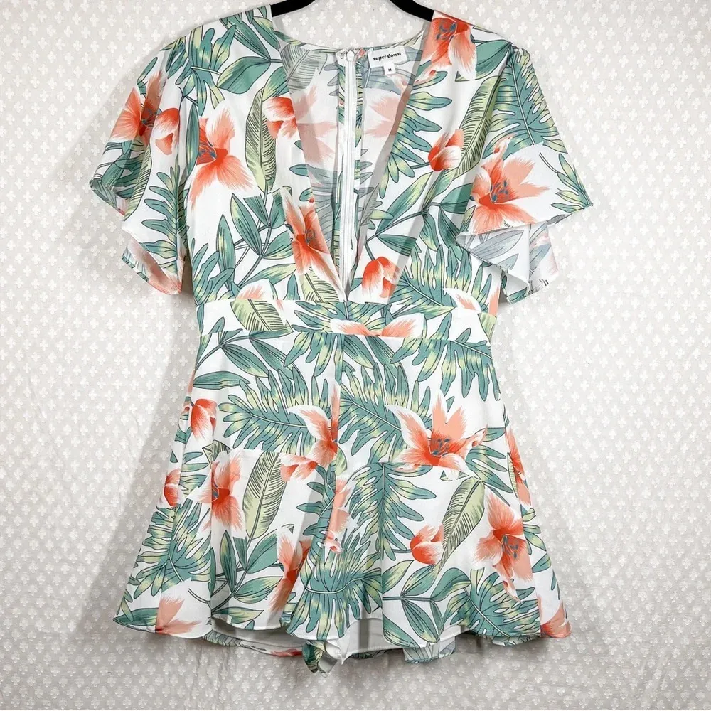 Revolve  Superdown‎ Karlie Floral Deep V Romper - Image 2