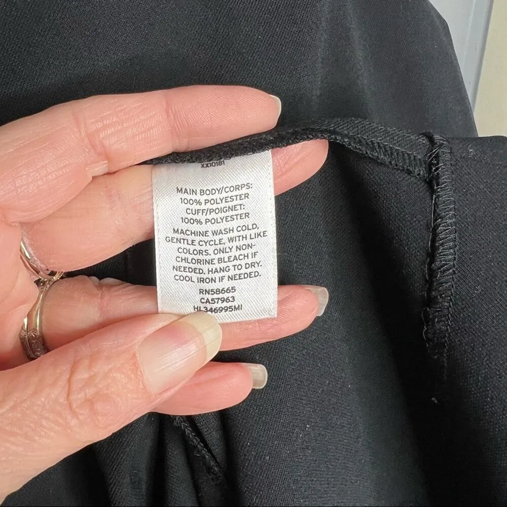 Size M Black Mini Sheath Dress Bateau Neck 3/4 Accent Sleeves New - Image 7