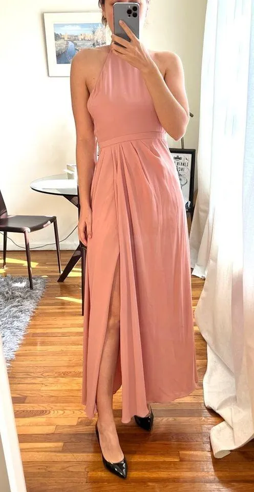 Fame and partners maxi pink dress open back size 0 C7 - Image 2