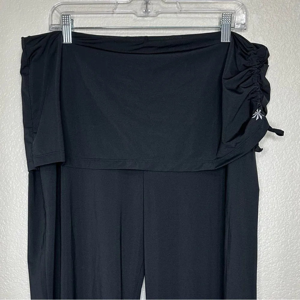 Athleta Black Skirted Side Tie Athletic Capri Leggings - Image 2