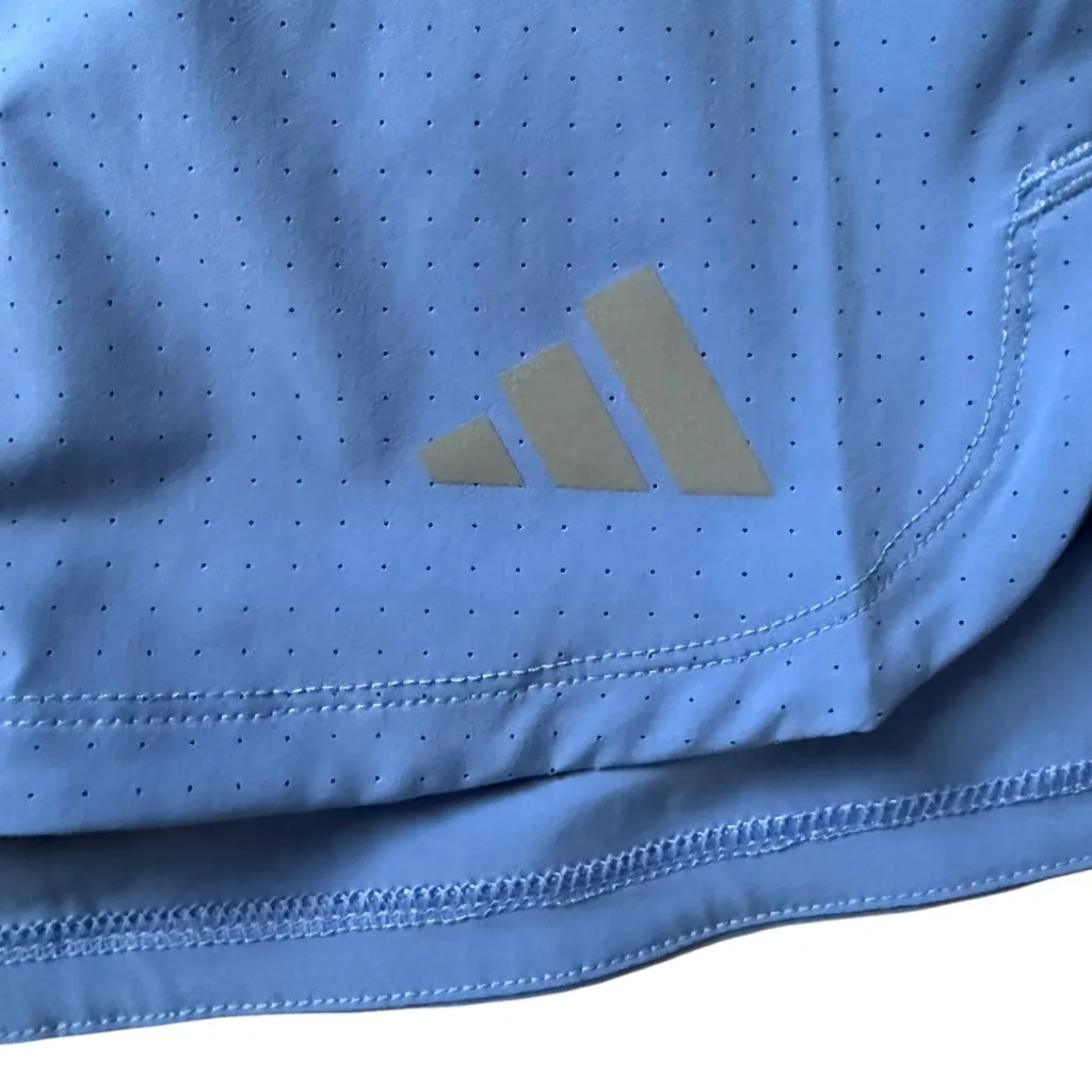 adidas women's L ClimaCool Racer Pacer 3" inseam training shorts blue fusion - Image 4