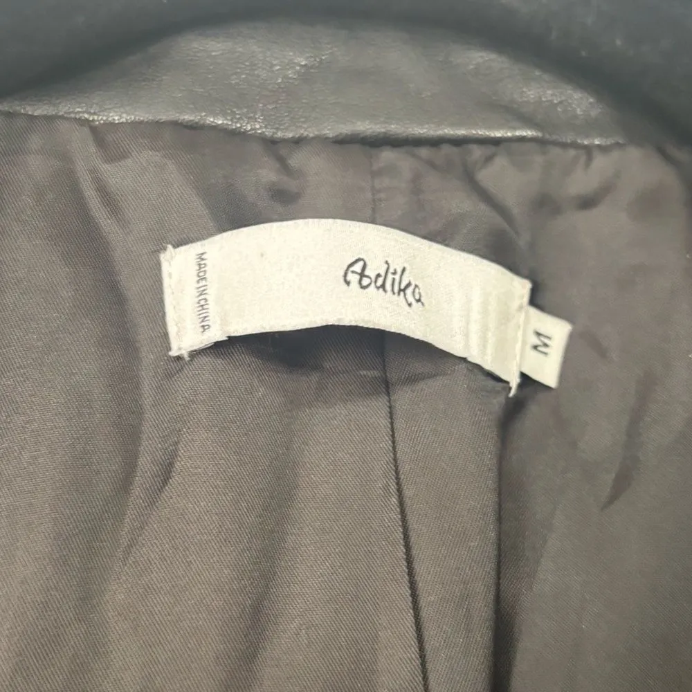 Adika Black‎ Faux Leather Blazer Jacket Medium - Image 2