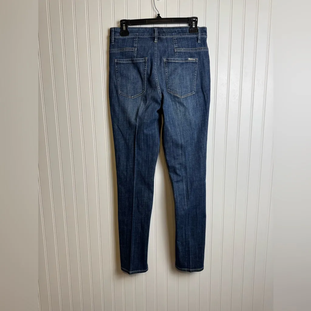White House Black Market Extra High Rise Slim Ankle Dark Wash Jeans Size 4 R23 - Image 2