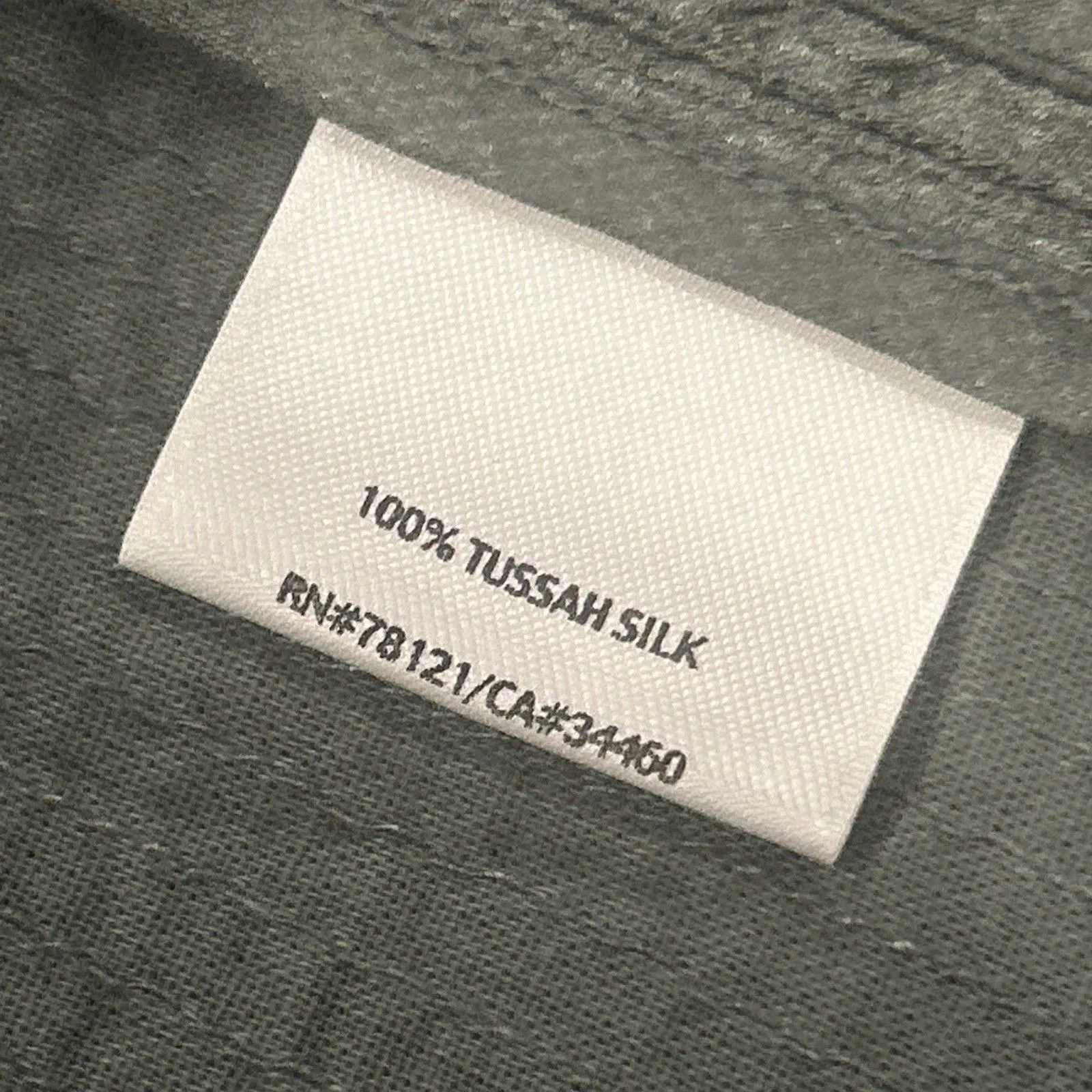 Eileen Fisher Open Jacket Womens Large Green Textured Blazer 100% Tussah Silk - Image 4