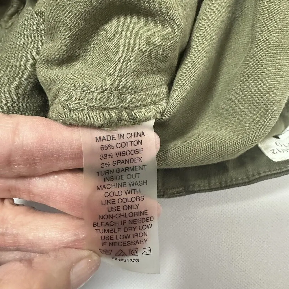 Vince Camuto Pants Womens Moto Lace Up Cuff Skinny Ankle Stretch Green Size 12 - Image 4