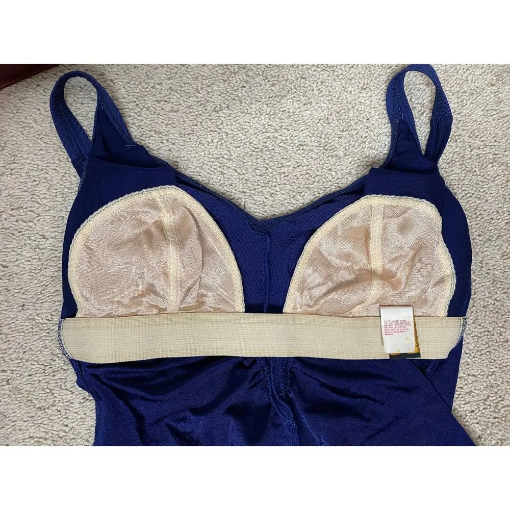 Robby Len swimfashion swimsuit one piece Vintage chevron blue Size 16 - Image 7