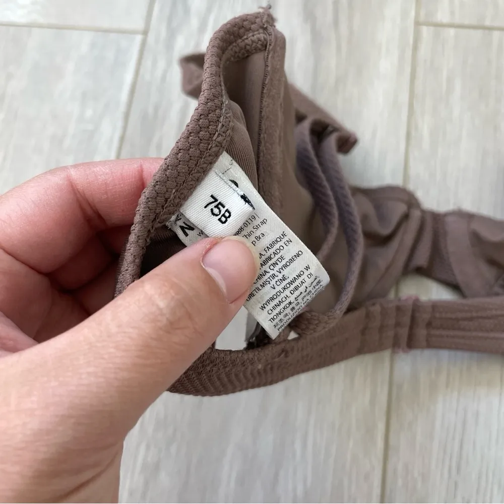 NA-KD  Structured Thin Strap Bikini Cup Bra Brown (size 34aa) underwire - Image 3