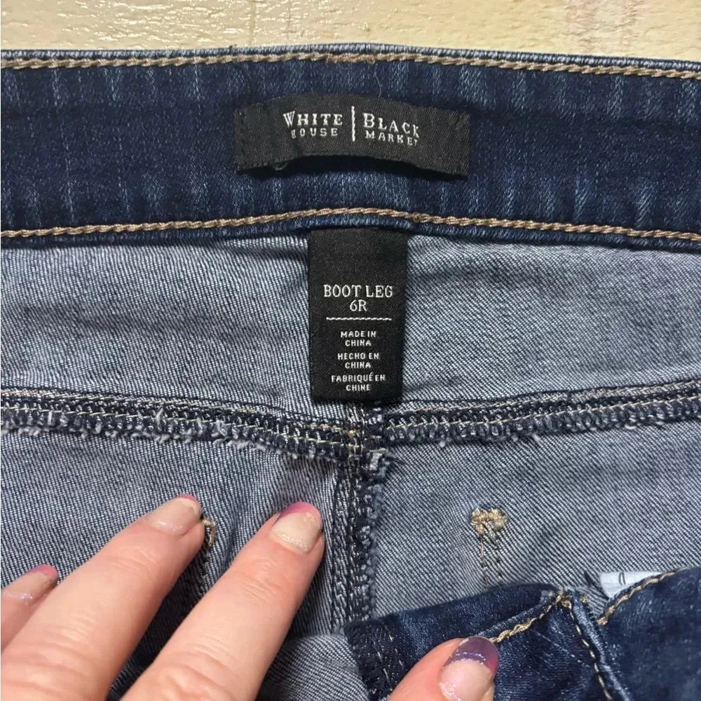 White House Black Market Boot Leg Jeans Size 6R Mid Rise Denim WHBM Medium Wash - Image 6