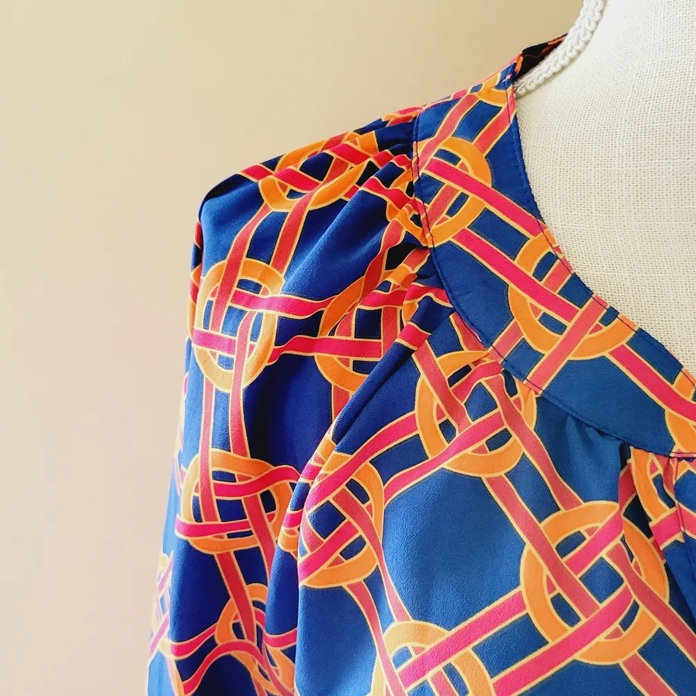 Mudpie blue geo print tunic size medium - Image 2