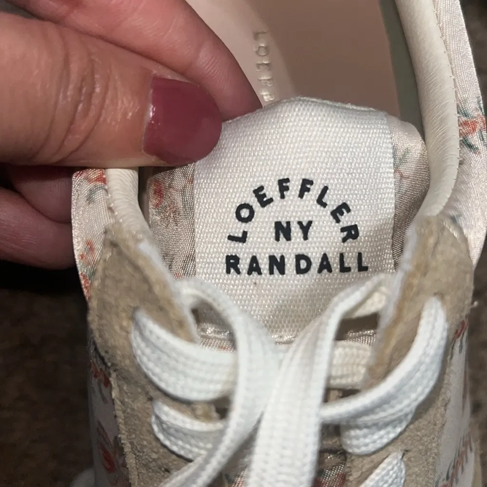 Loeffler Randall Remi Lace Up Sneakers Beige Floral 5.5 - Image 11