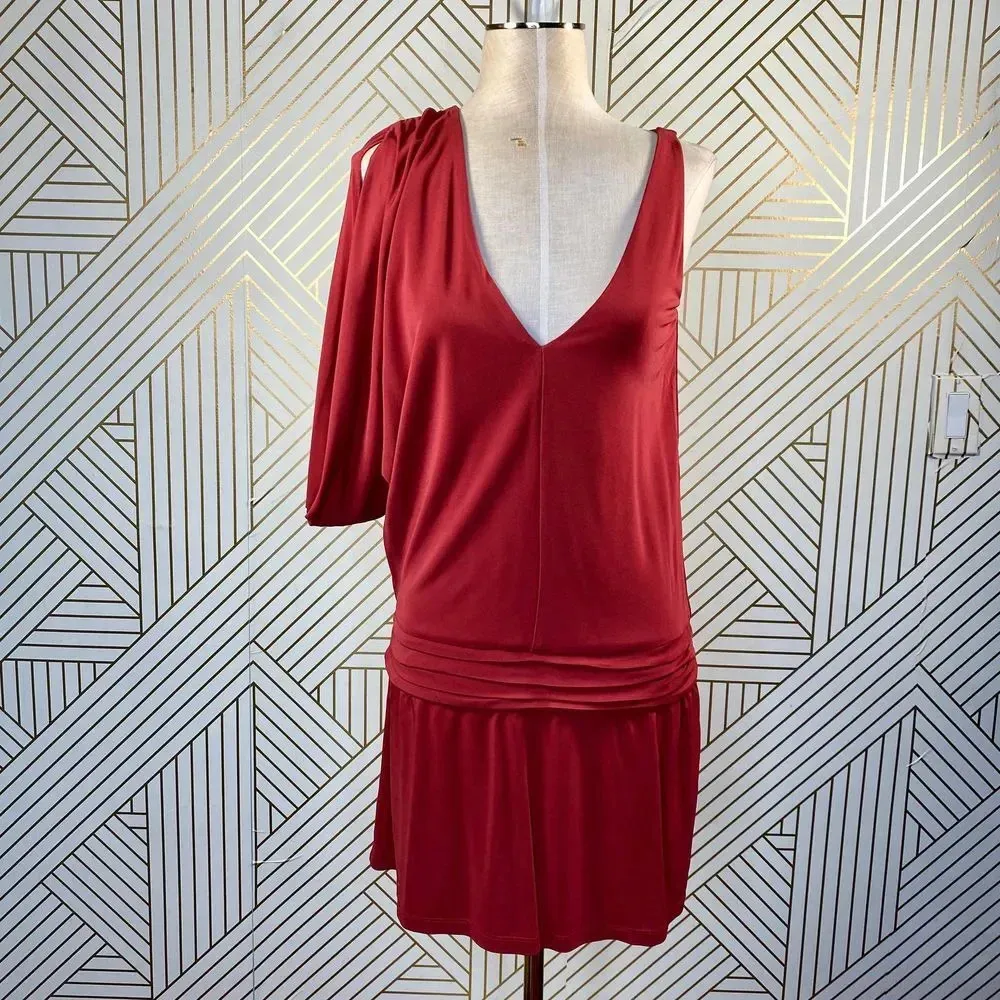 Haute Hippie Crimson Crush Cowl‎ Sleeve Mini Dress - Image 3