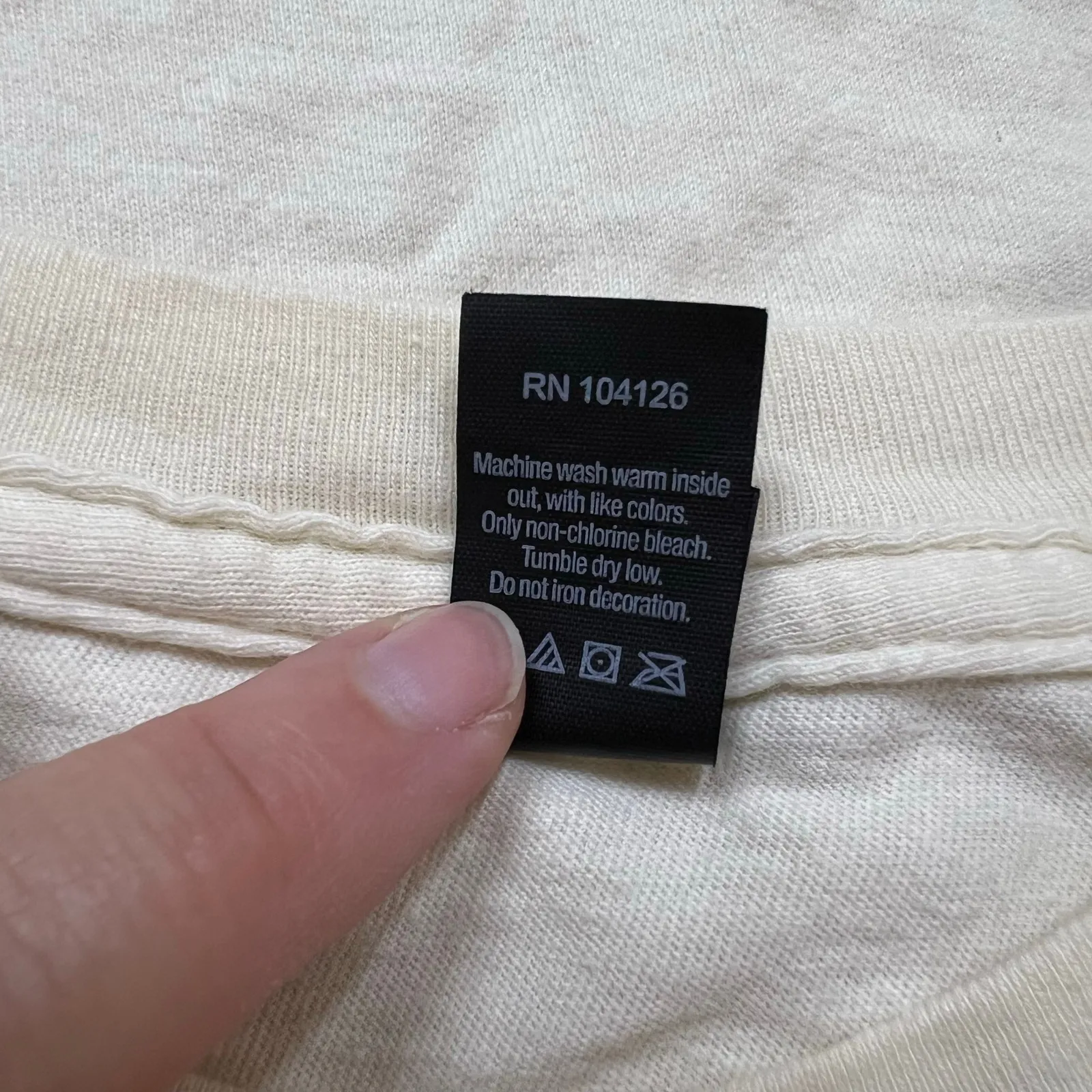 North Central University Womens T Shirt Top Go North Short Sleeve Beige Blue Med - Image 9