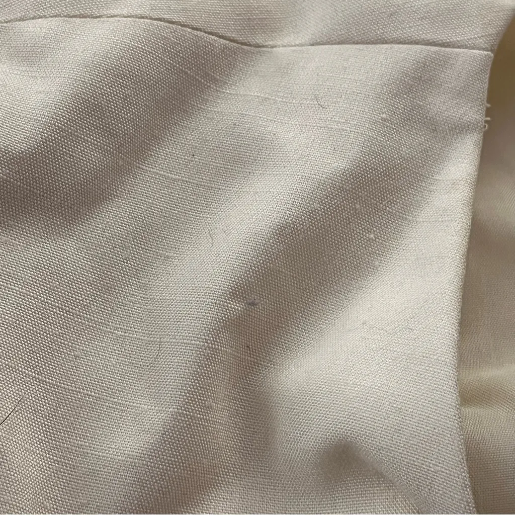 Vtg 80s Yves Cossette Depeche Mode Wrap Belted Dress Faux Two Piece Stripe 6 Tan - Image 7