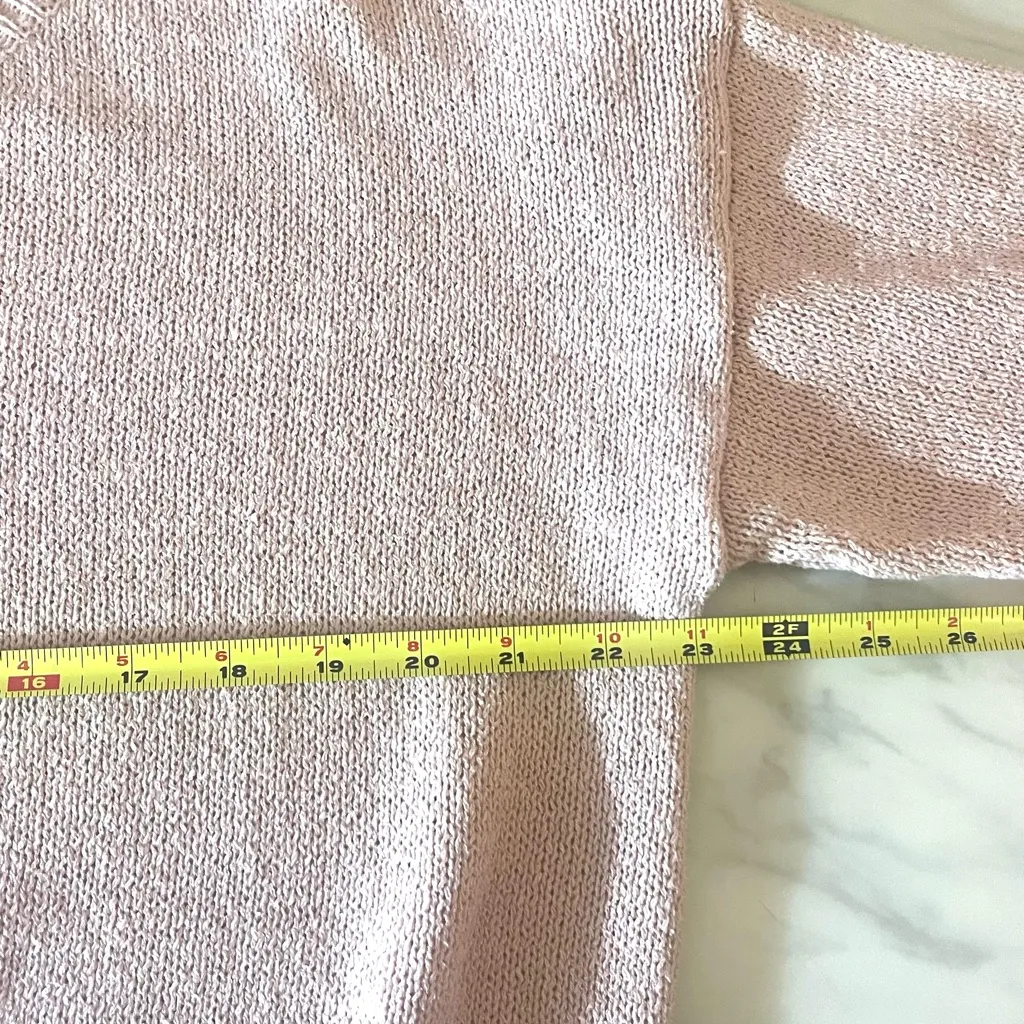 Luna Ivy Pink Distressed Hem Knit Sweater M/L Cropped Grunge Raw Edge Pullover Size undefined - Image 4