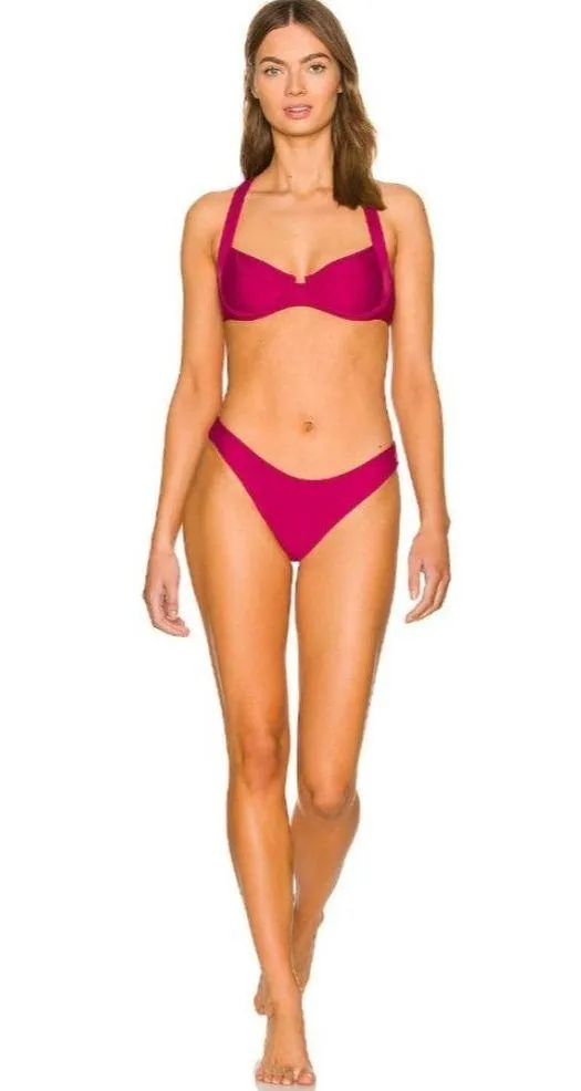 PQ Basic Ruched Teeny Bikini Bottom Zen Womens Size Small - Image 4
