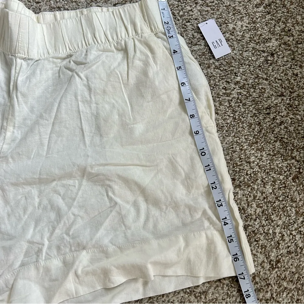 🦋 NWT Gap Pull On Linen Cream Off White Shorts Size XL - Image 8