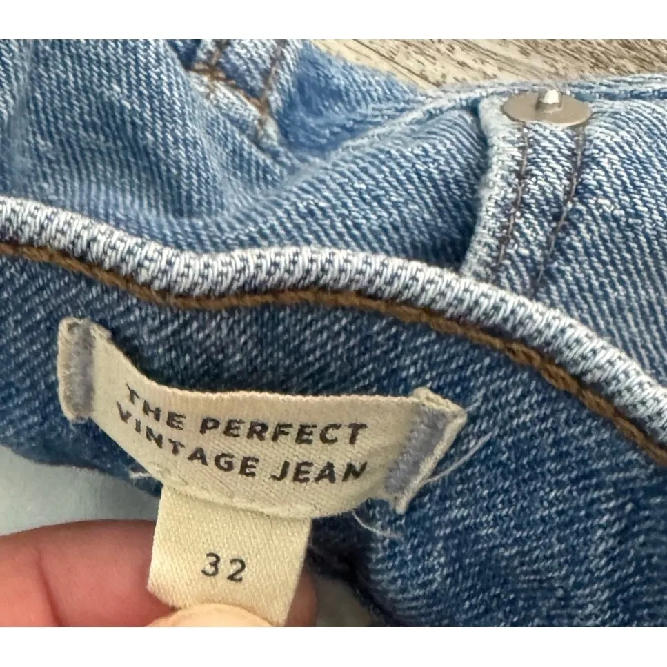 Madewell The Perfect‎ Vintage Jean Distressed Raw Hem Hernado Wash Size 32 - Image 6