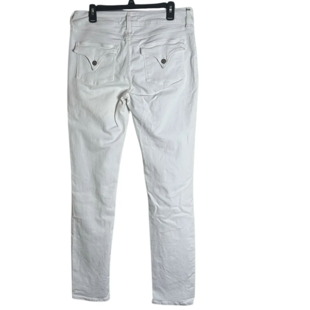 Hudson White Collin Mid Rise Skinny Ankle Jeans double button size 32 - Image 3