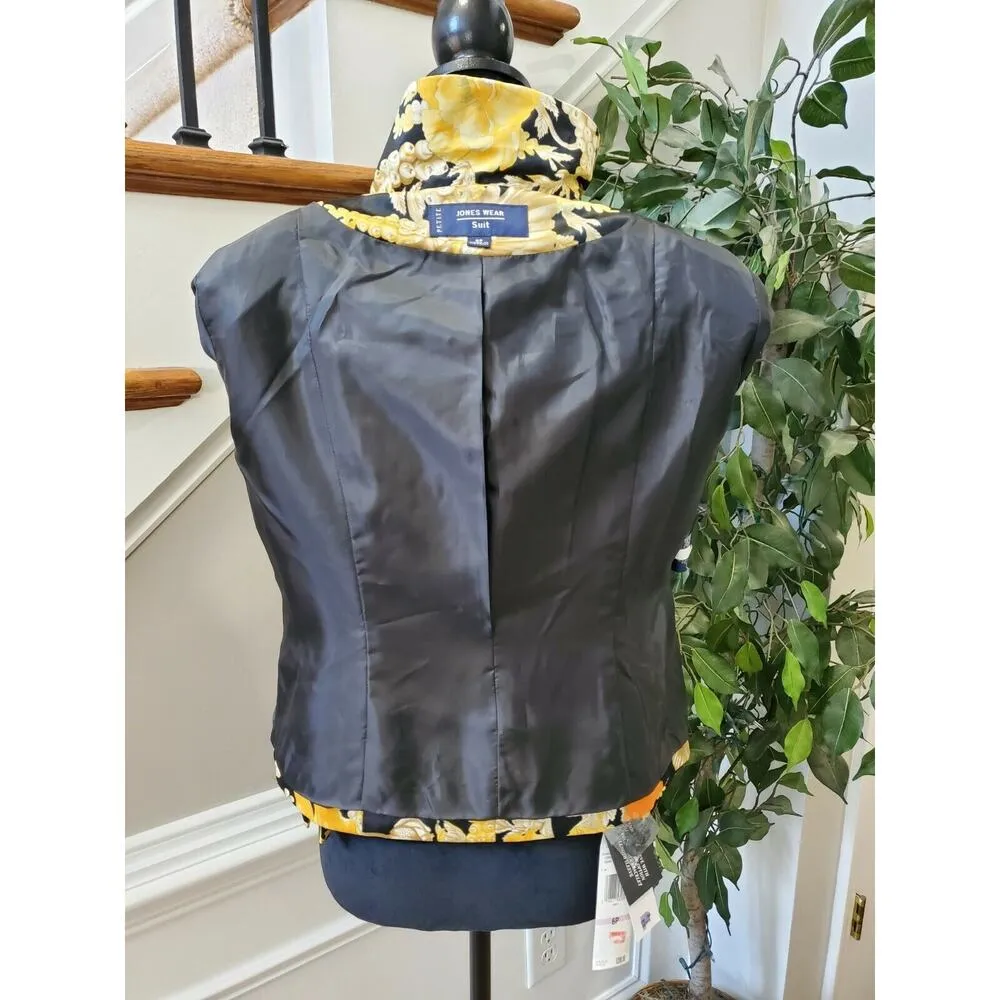 Jones Wear Women's Floral Polyester Long Sleeve Single Breasted Blazer Size 6P - Image 9