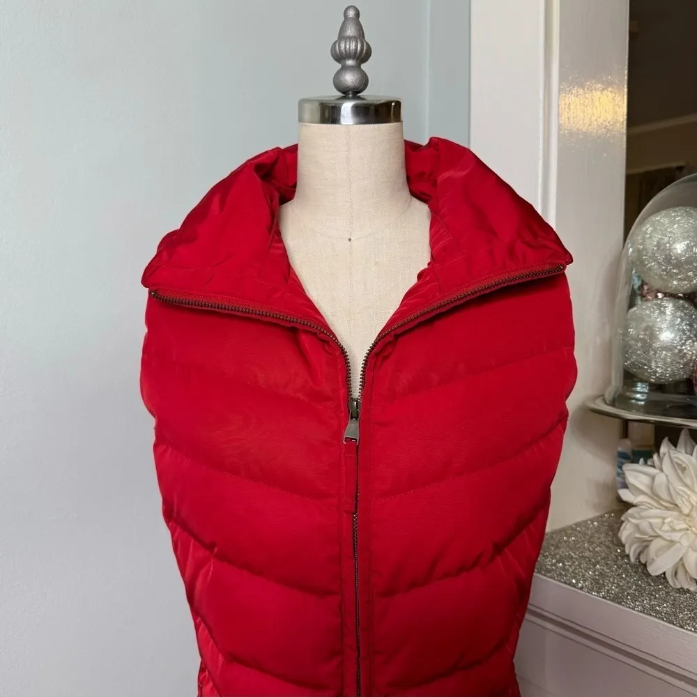 Talbots  Red Down Puffer Vest Winter Jacket Coat Size Small - Image 3