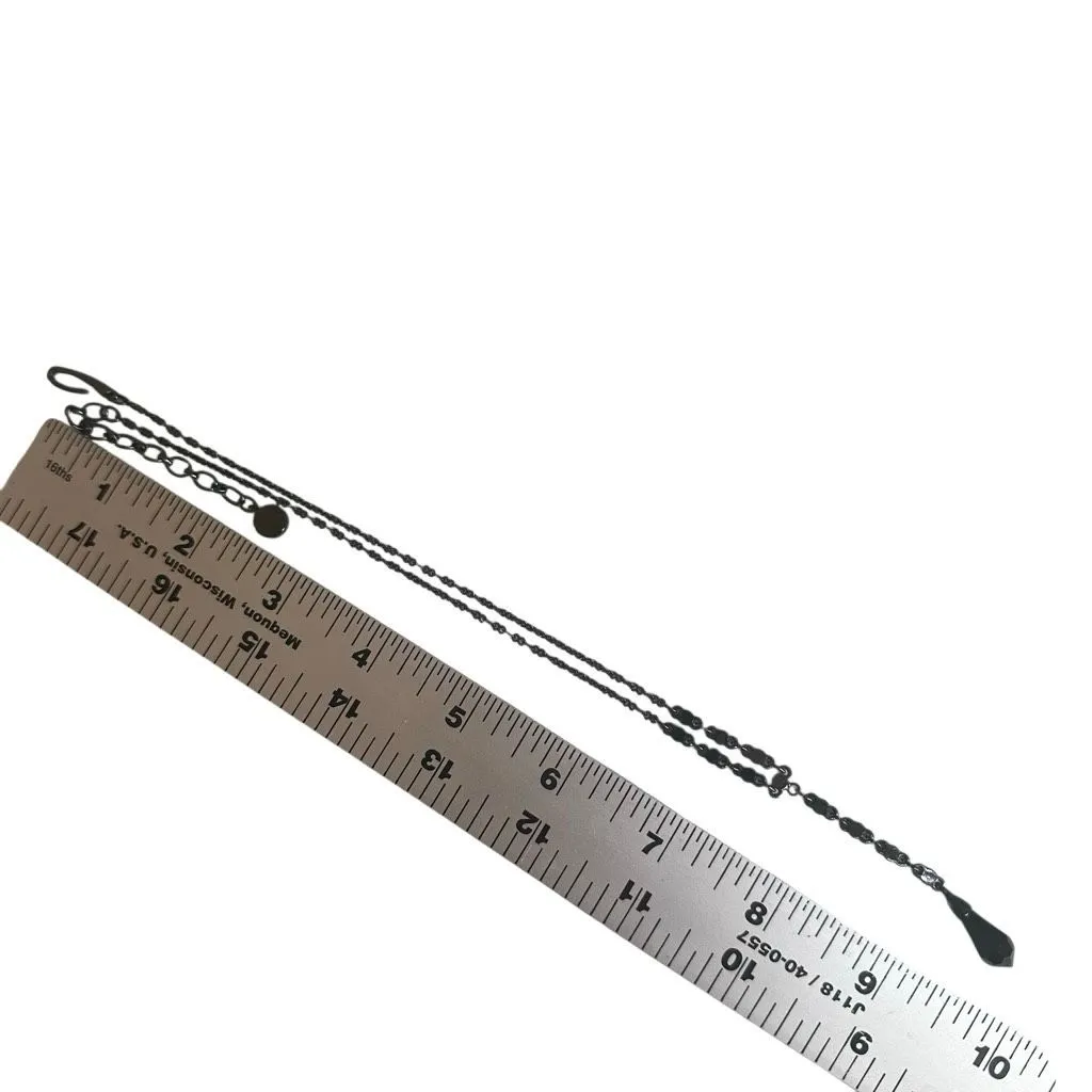 Givenchy Black Crystal Drop Lariat Necklace - Image 9