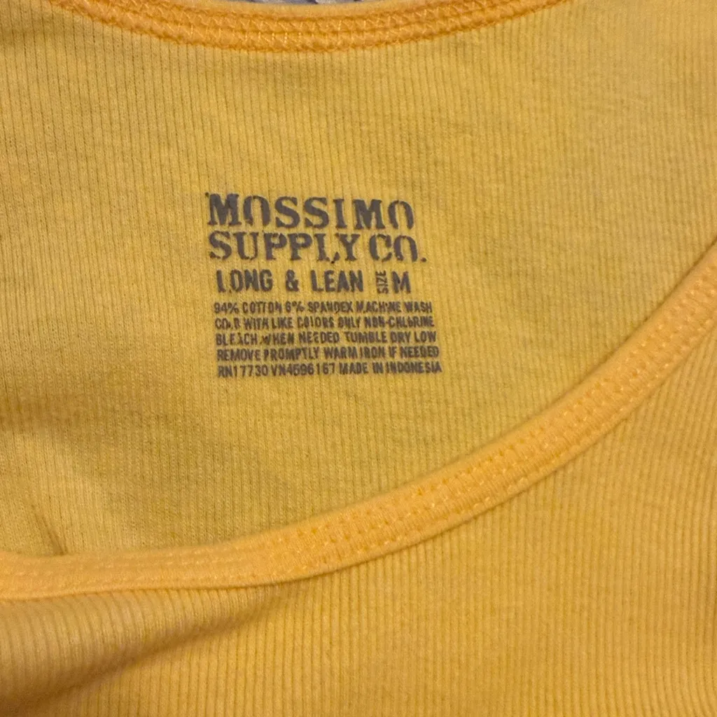 Mossimo Supply Co. Mustard Ribbed Tank Top Yellow Size M - Image 4