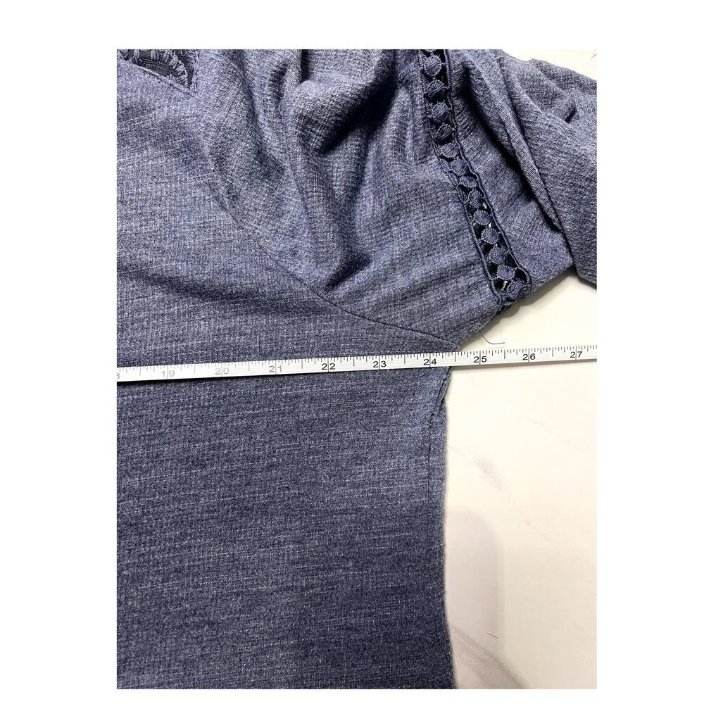 Above and Beyond Disco Bell Sleeves with Embroidery Lace Detailing 3xl Blue Size 3X - Image 6