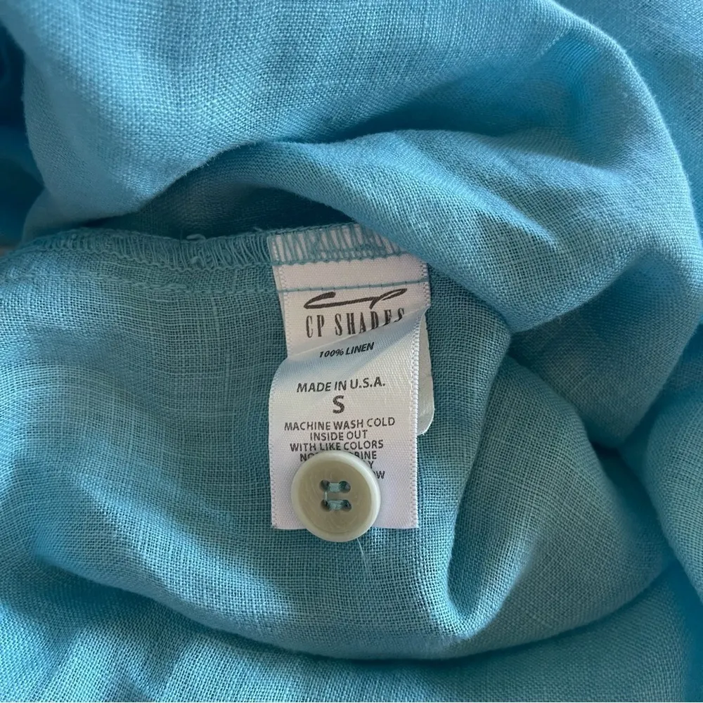 CP Shades Linen Tunic Top 100% Linen Light Blue Size Small - Image 5