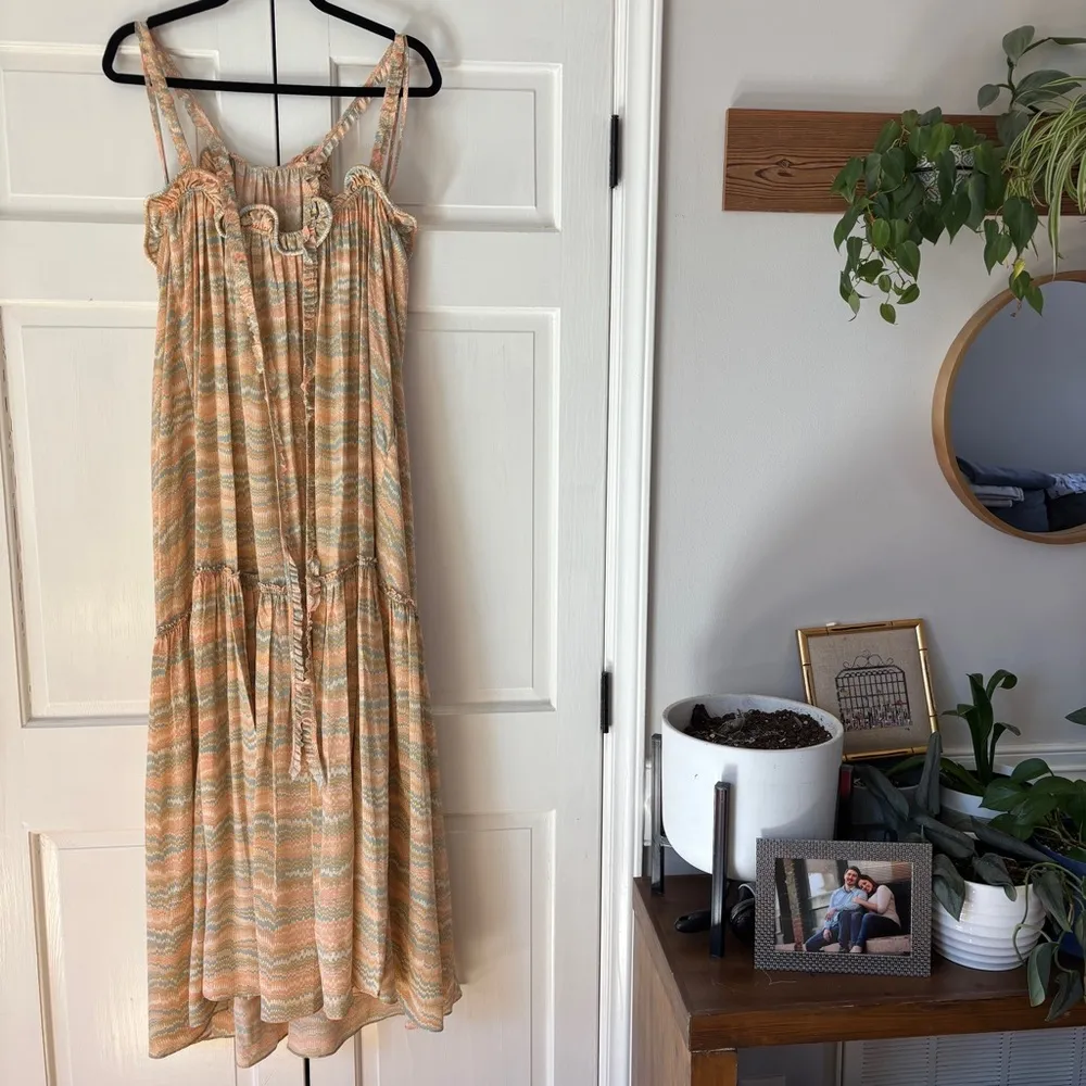 NWT Ulla Johnson Celeste Neutral Aesthetic Silk‎ Maxi Dress in Opal Size 2 Waves - Image 12