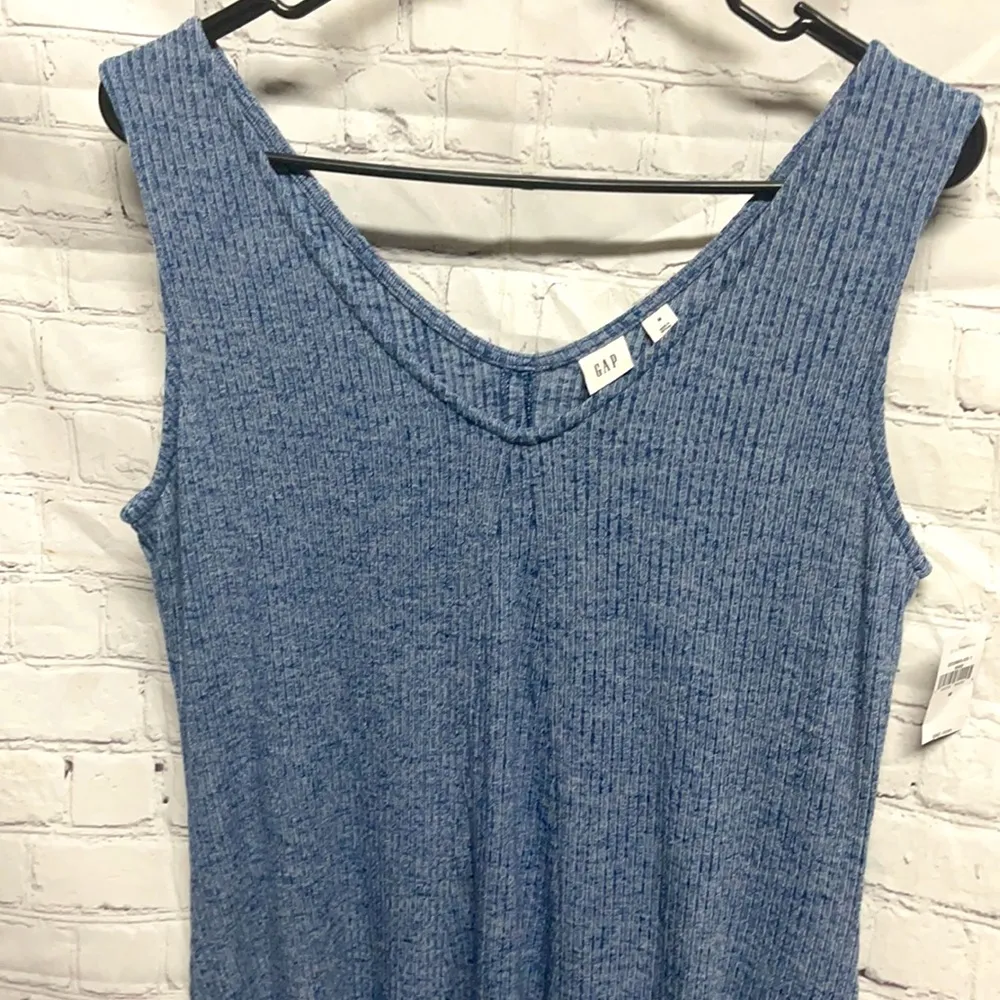Gap Soft Blue Ribbed Midi Dress Size Medium - Image 4