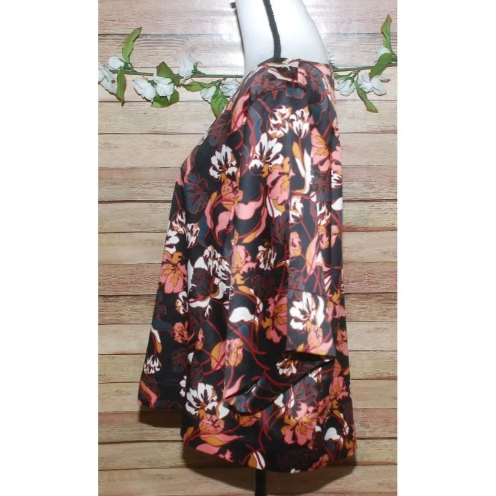 Andrew Marc New York Floral Blouse Top Size M Kimono Half Sleeve Silky Career - Image 3