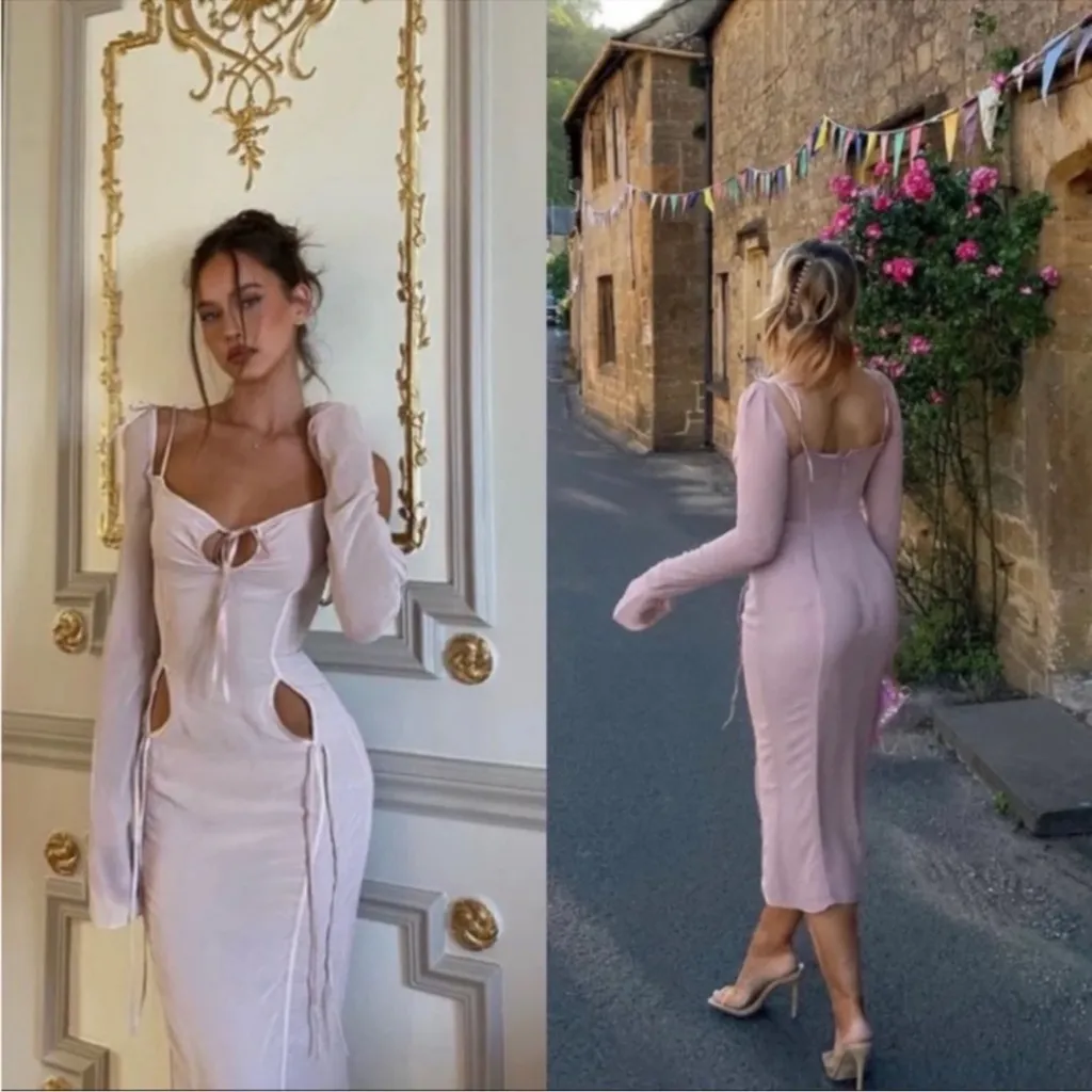 House of CB Ophelia Midi Dress‎ in Blush Size Small NWT - Image 3