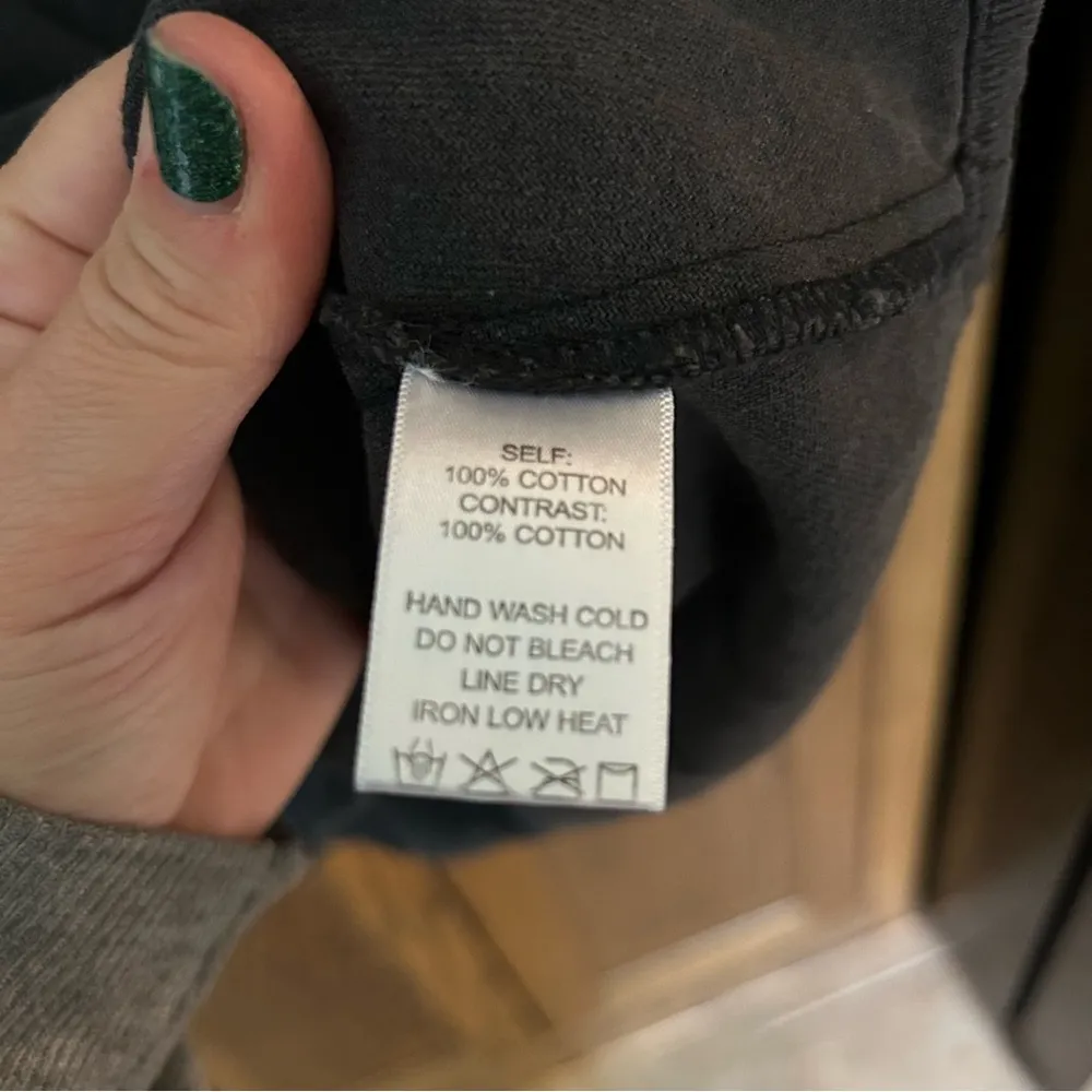 None Denim Shacket in Black with Cheetah Leopard Pockets and Arms | small - Image 9