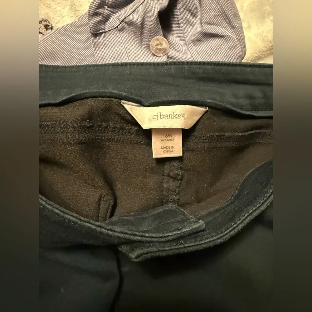 Hardly Worn- Women’s Jeans Size 16- Dark  Green Color - Image 3