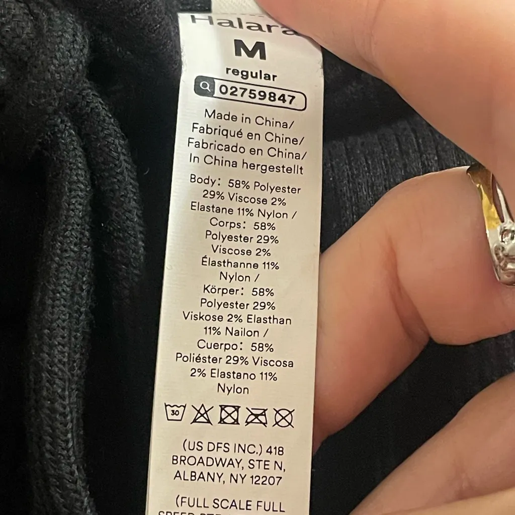 HALARA Black Ribbed Fabric High Waist Knit Track Pantts Sz M Sporty Athleisure - Image 11