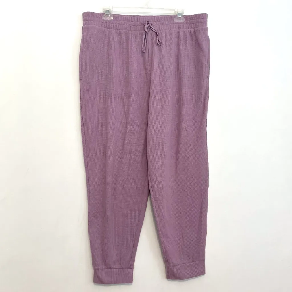 VICTORIA'S SECRET VS Glow Waffle Jogger Lilac Lavender Purple Pajama Pants PJs - Image 2