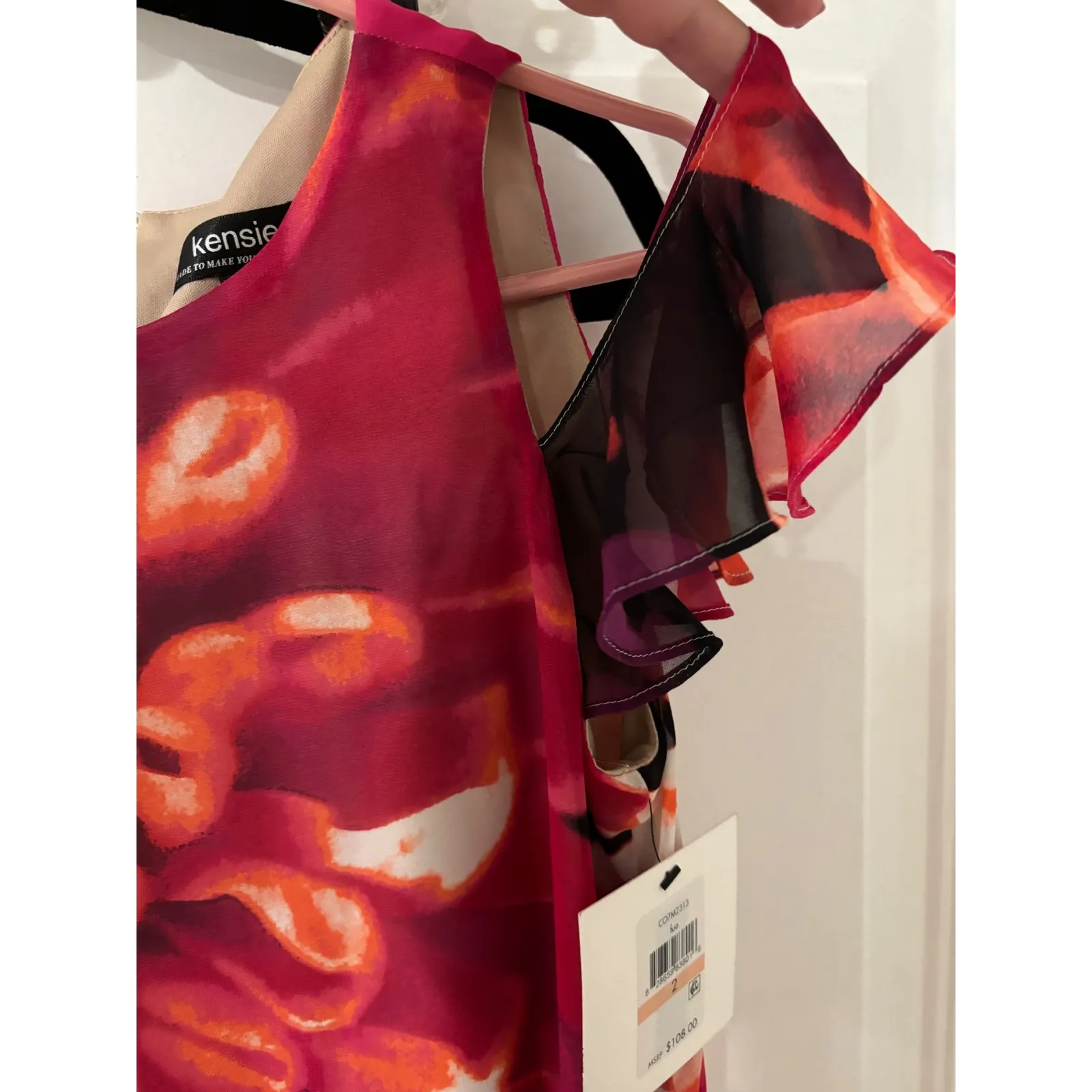 Kensie Floral Print Ruffle Sleeve‎ Dress - Sleeveless Party Cocktail - Image 3