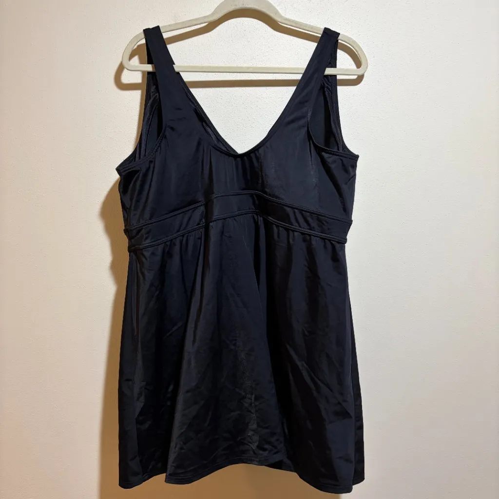 Lands End Black Swim Dress Modest One Piece Swimsuit Size 26 - Image 10