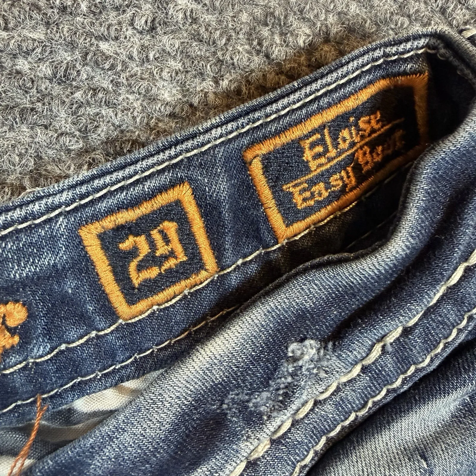 Rock Revival Jeans Womens 29 Blue Eloise Easy Bootcut Thick Stitch Bling Y2K Mid - Image 8