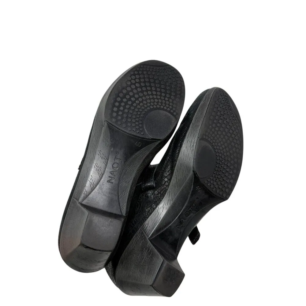 Naot Latest Mary Jane Heels Black Nubuck Leather Y2K Pinup Womens 40 US 9 - Image 7